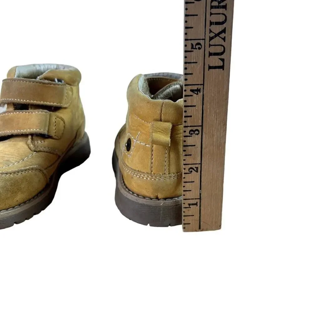 Ciciban Kids Boots Toddler 25 Yellow Leather Upper Lining Casual Play Hiking